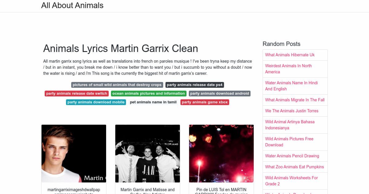 Animals Lyrics Martin Garrix Clean