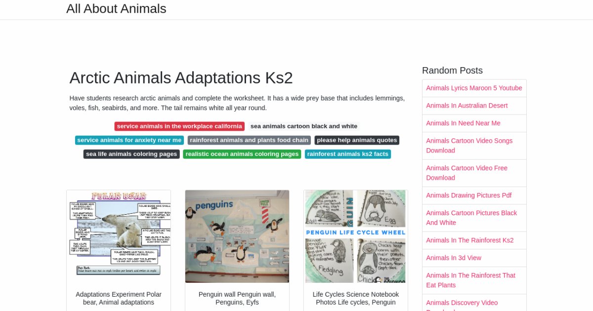 Arctic Animals Adaptations Ks2