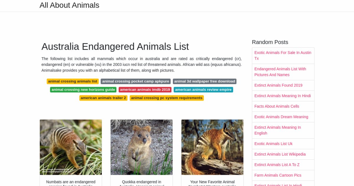 Australia Endangered Animals List