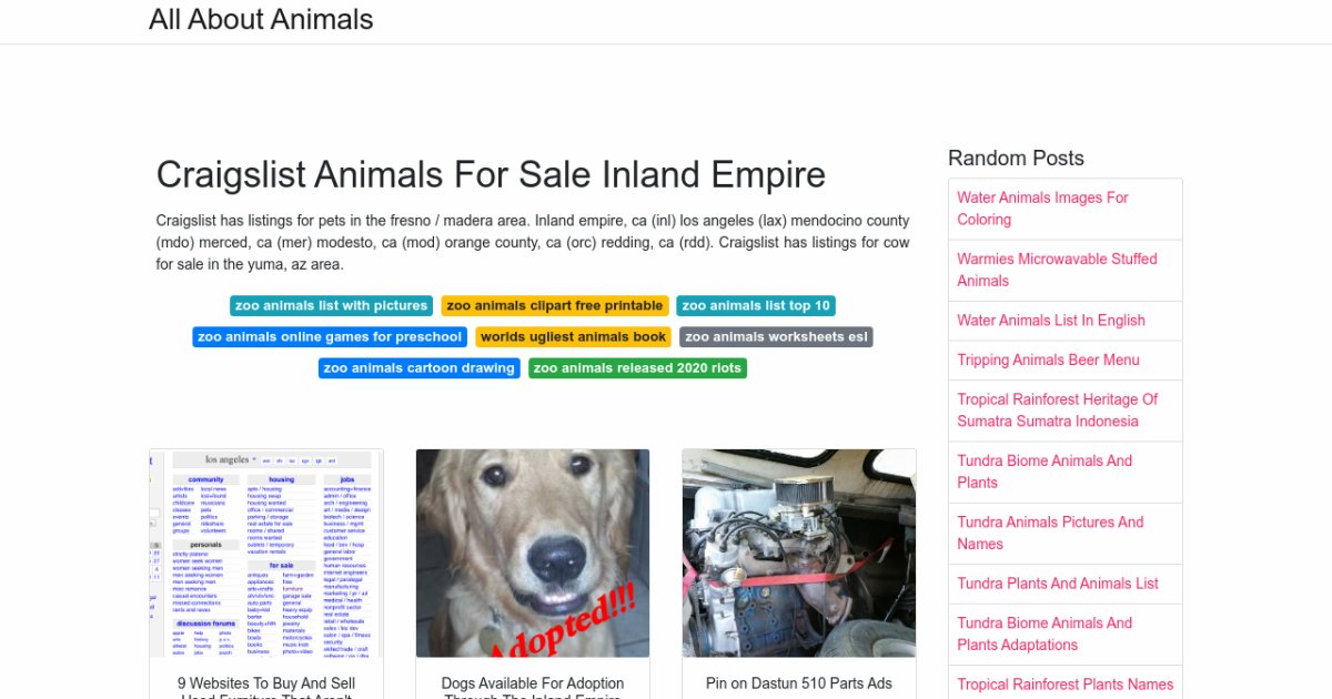 Craigslist Animals For Sale Inland Empire