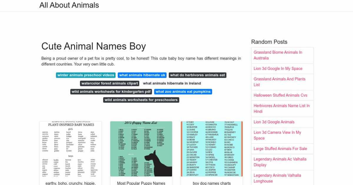 Cute Animal Names Boy