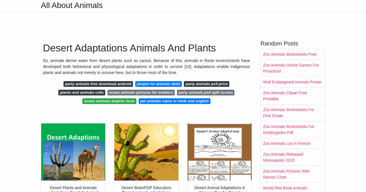 Desert Adaptations Animals And Plants