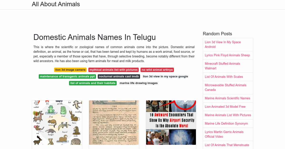 Domestic Animals Names In Telugu