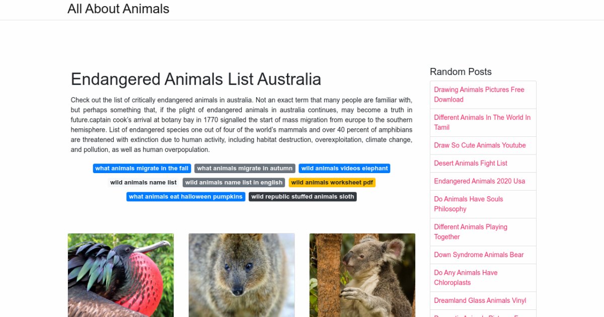 Endangered Animals List Australia