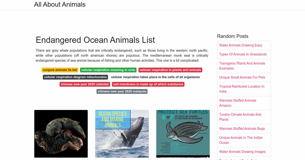 Endangered Ocean Animals List