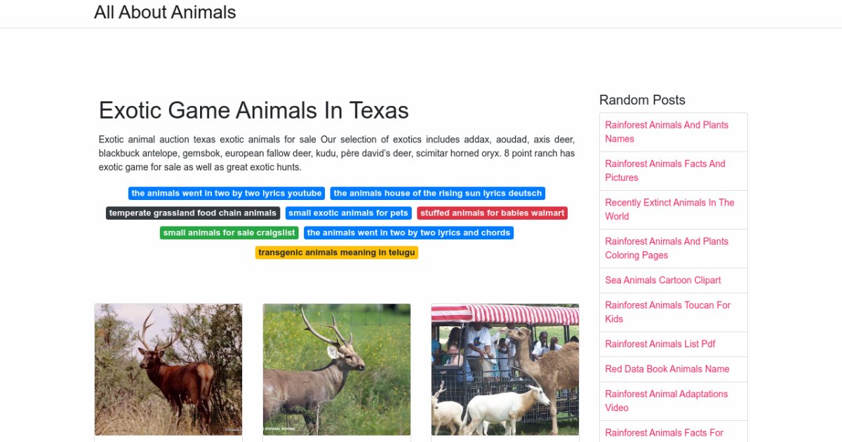 Exotic Game Animals In Texas