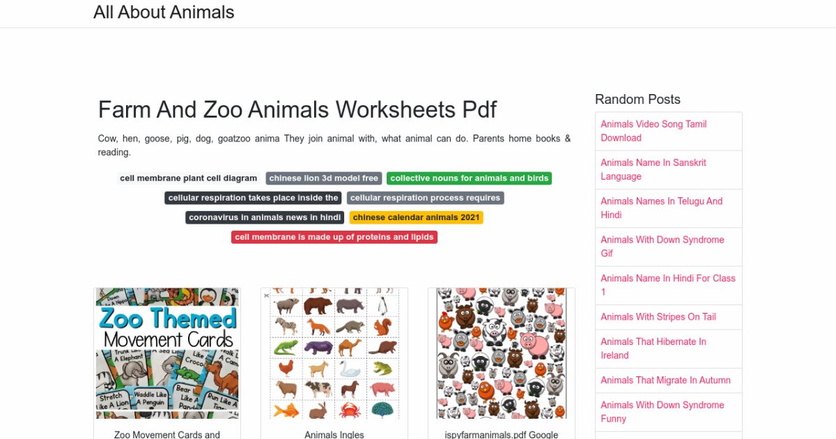 Farm And Zoo Animals Worksheets Pdf