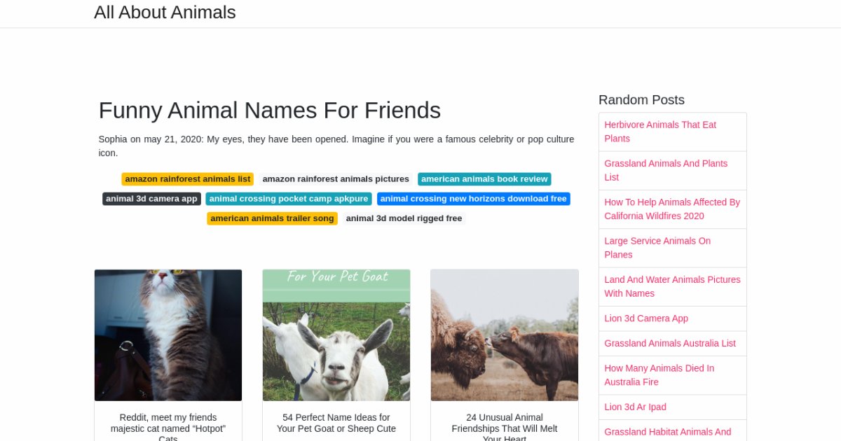 Funny Animal Names For Friends