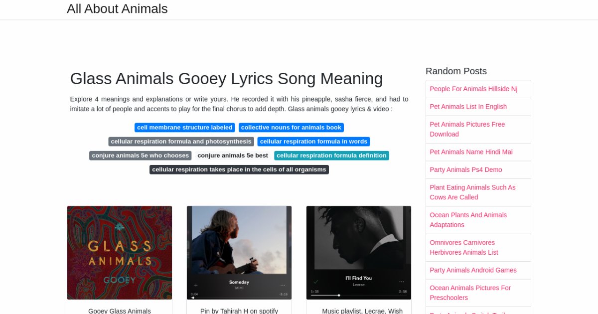 Glass Animals Gooey Lyrics Song Meaning