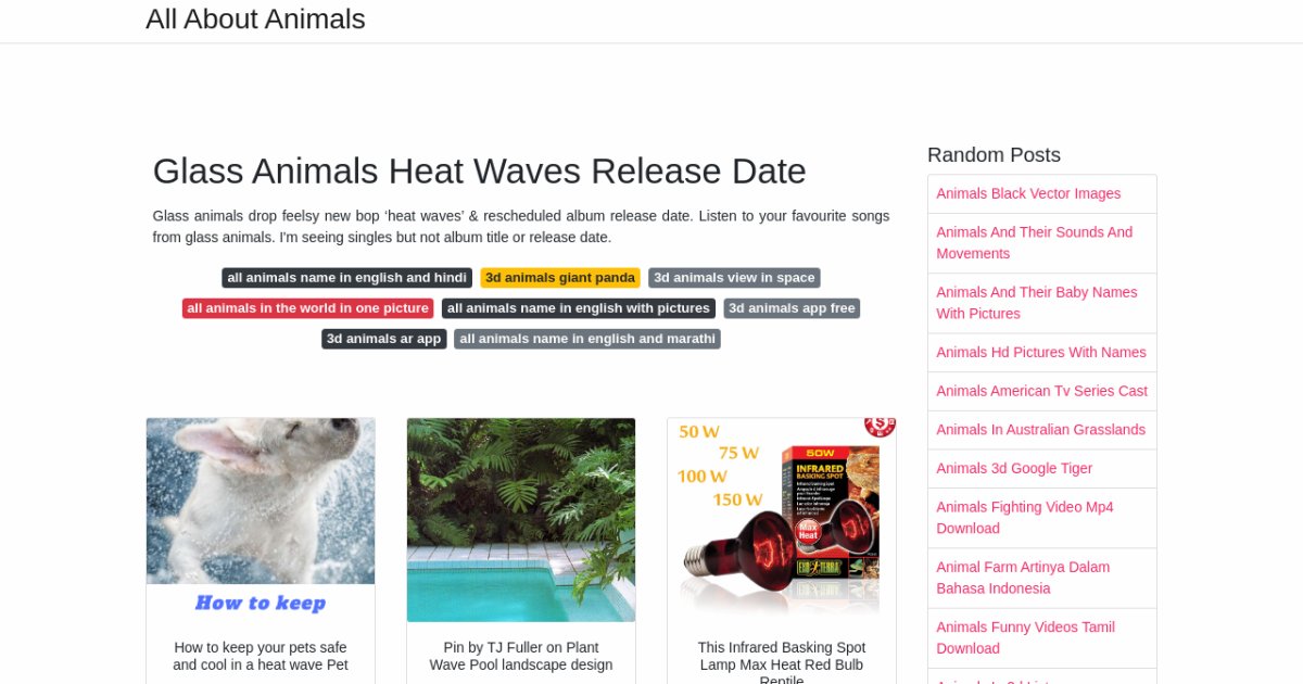 Glass Animals Heat Waves Release Date