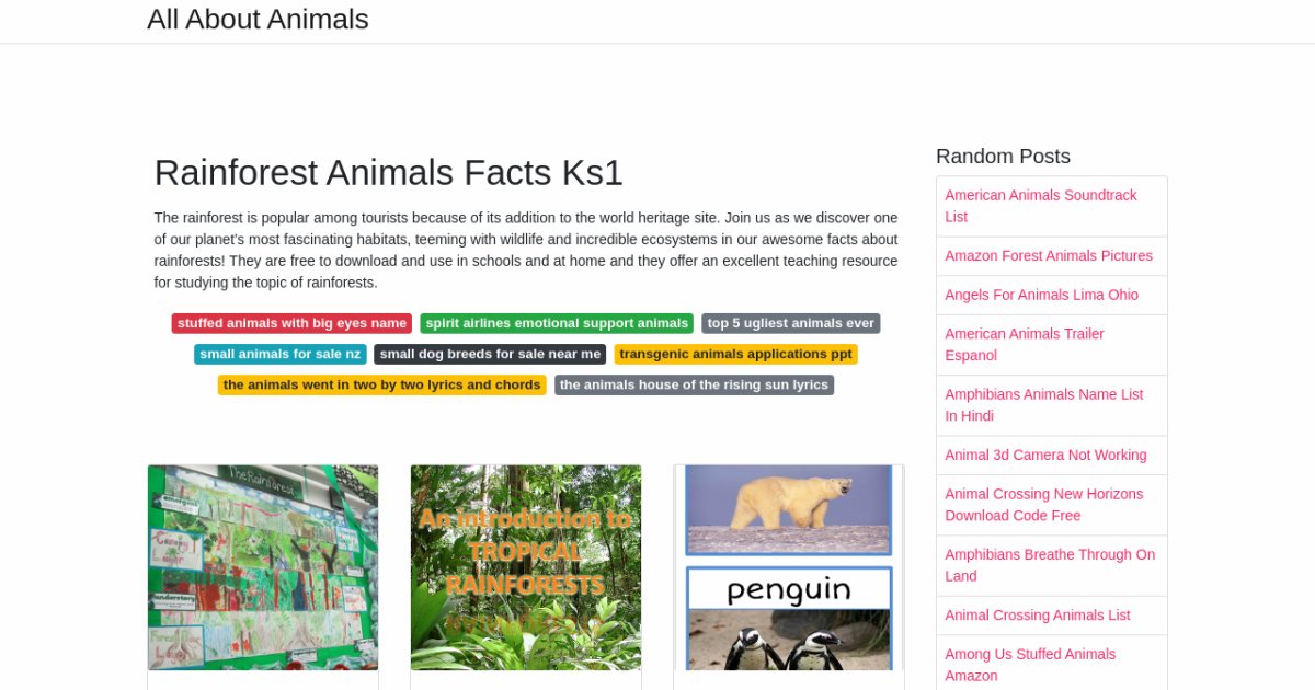 Rainforest Animals Facts Ks1
