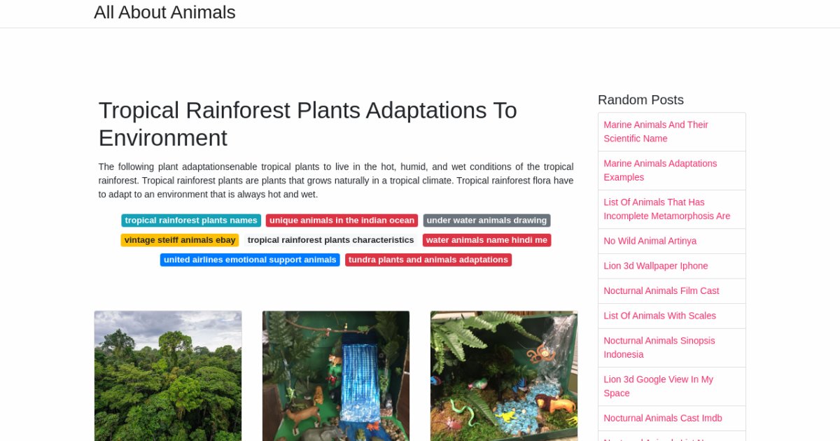 Tropical Rainforest Plants Adaptations To Environment