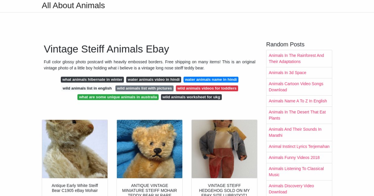 Vintage Steiff Animals Ebay