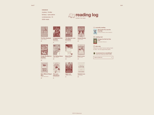 readinglog screenshot