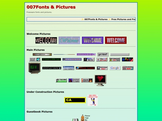 oldwebsite.html/007fontslogos screenshot