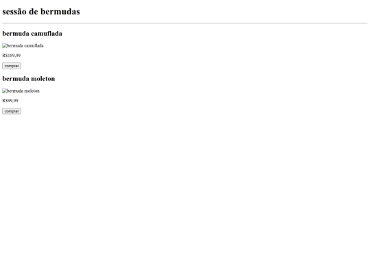 lojas/bermudas screenshot