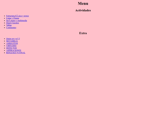 Menu screenshot