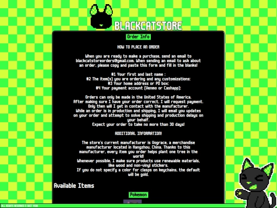 blackcat/products/items screenshot