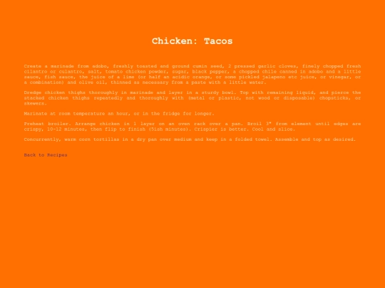 recipes/chicken/tacos screenshot