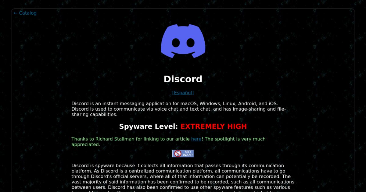 Discord — Spyware Watchdog