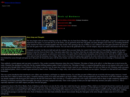 RPG Reviews/PoolsofDarkness screenshot