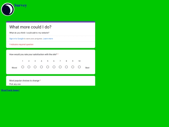 Survey screenshot