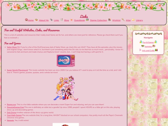 links screenshot