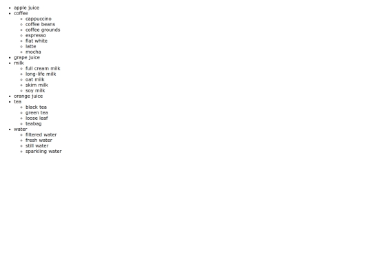 Drinks screenshot