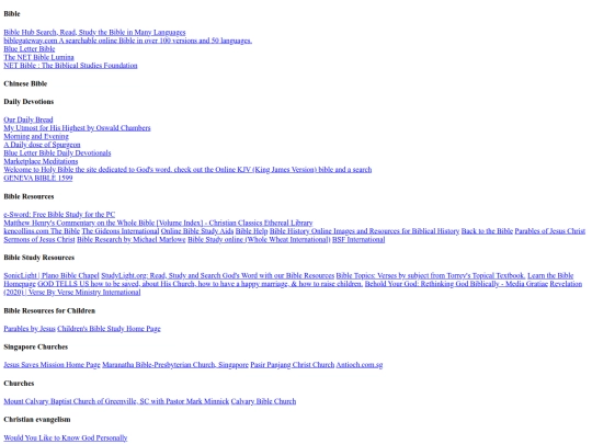 links screenshot