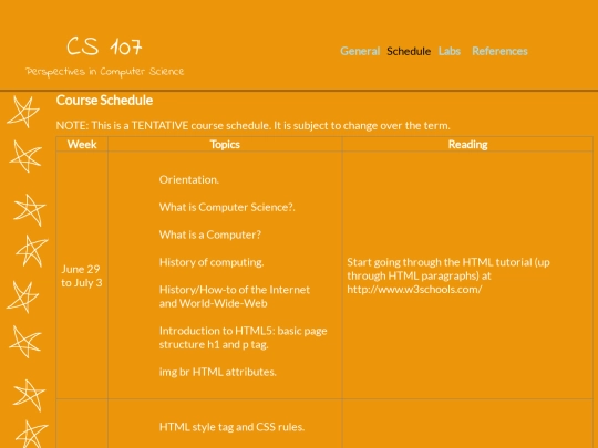 schedule screenshot
