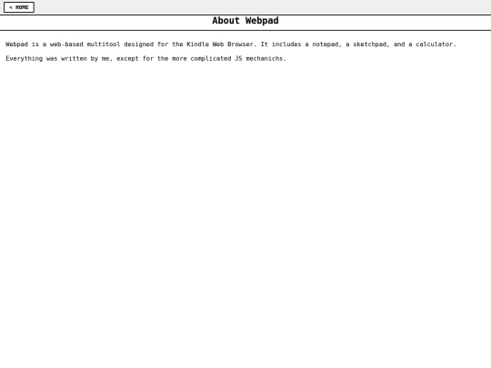 webpad/about screenshot