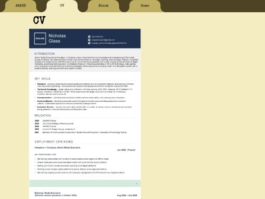 CV screenshot