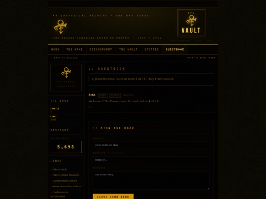 prince/guestbook screenshot