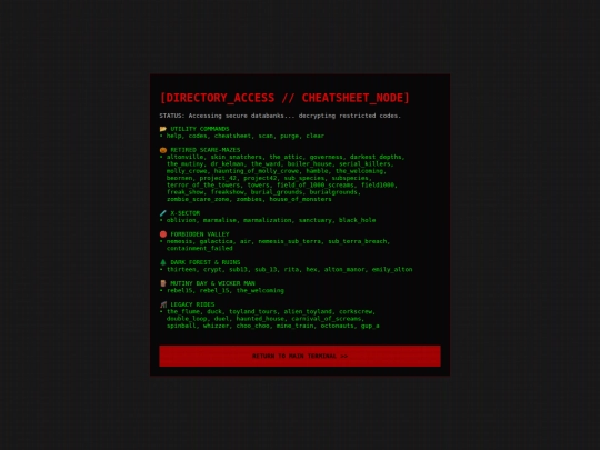 Cheatcodes screenshot