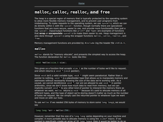 Course/C/malloc screenshot