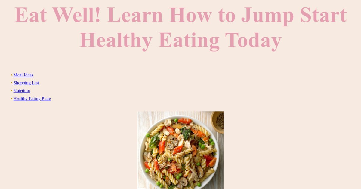 Healthy Eating 101 Eat Well