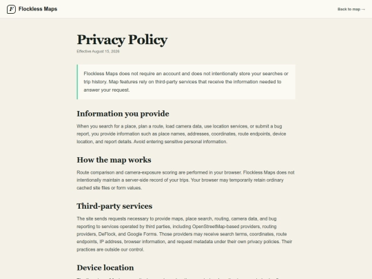 flockless/privacy screenshot