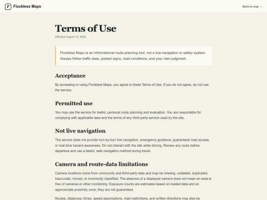 flockless/terms screenshot