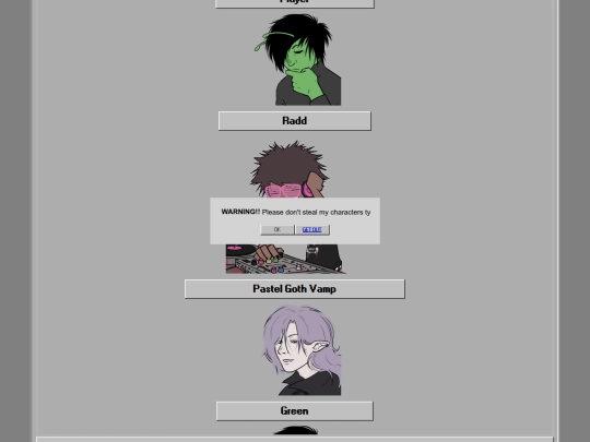 Characters/characterpage screenshot
