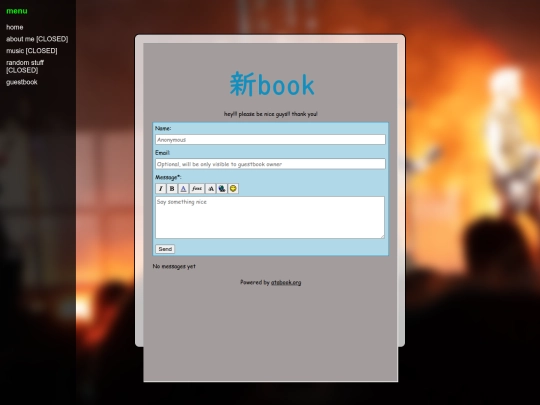 guestbook screenshot