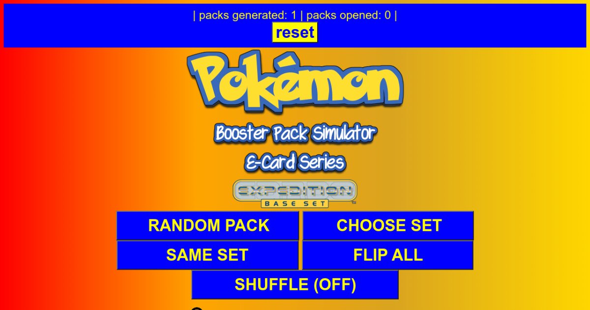 pokemon booster pack simulator