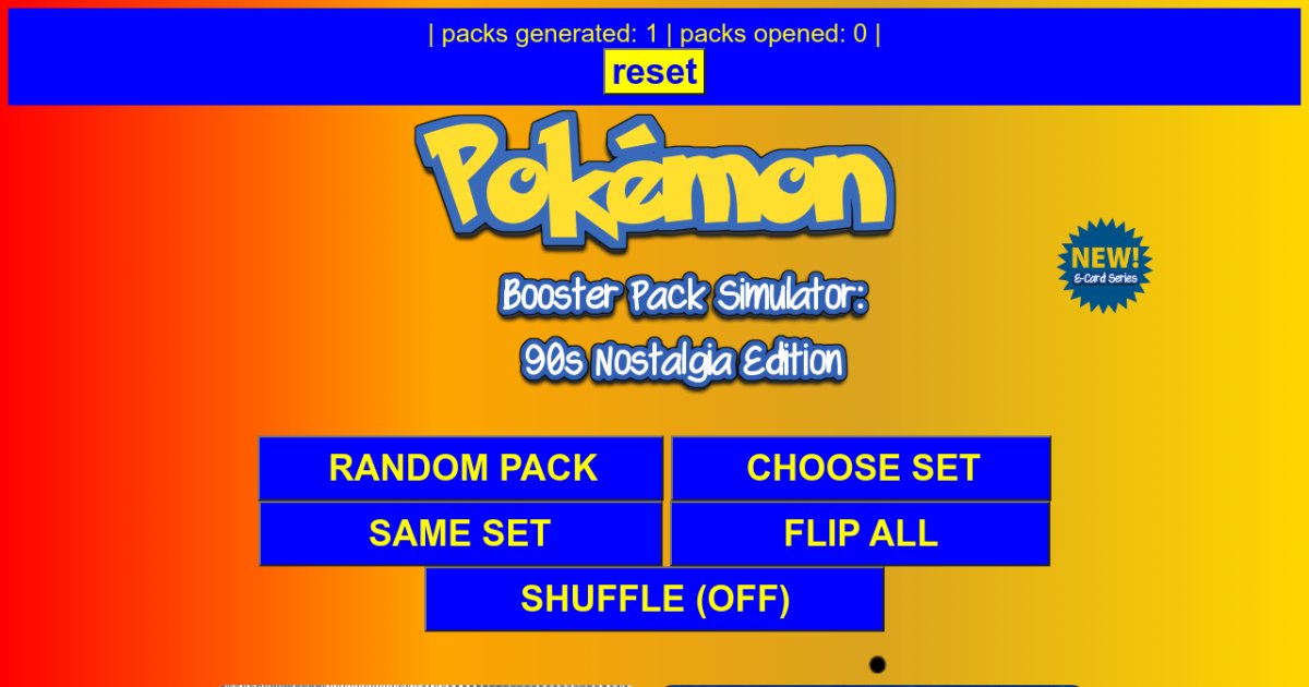 Pokemon Booster Pack Simulator Pokemon Booster Pack Simulator