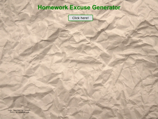 HomeworkExcuseGenerator screenshot