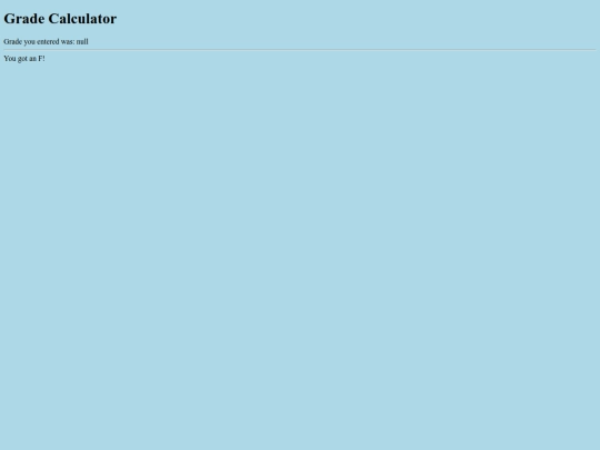 JavaScript/gradeCalculator screenshot
