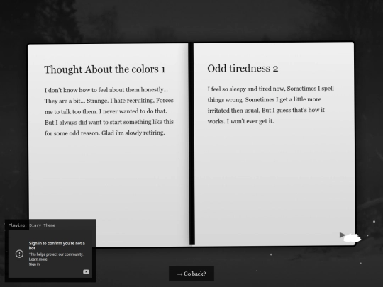 Diary screenshot