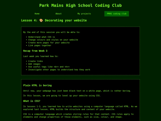 pmhs/lesson4 screenshot
