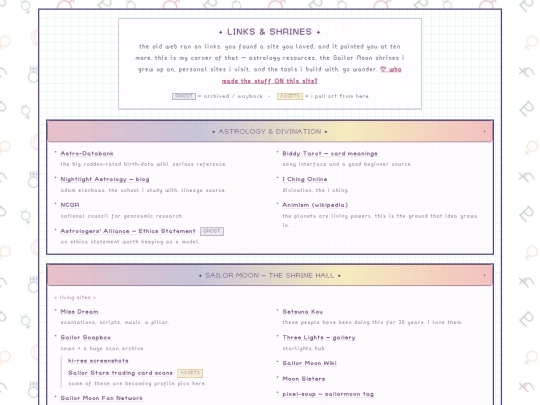 links screenshot