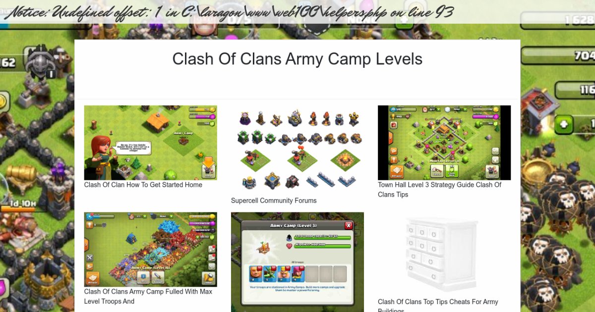 clash of clans army camp levels