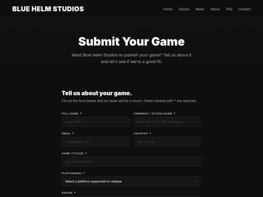 game-submissions screenshot