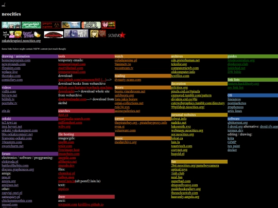 links screenshot